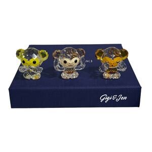 SWAROVSKI THREE WISE MONKEYS FIGURINE NEW